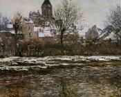 克劳德 莫奈 : Church at Vetheuil, Snow